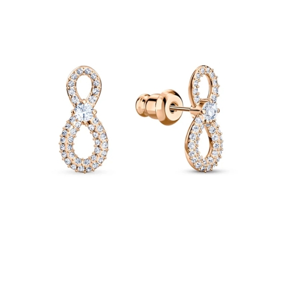Swarovski Jewelry - Swarovski Crystals Infinity Rose Gold-Tone Mini Stud Earrings